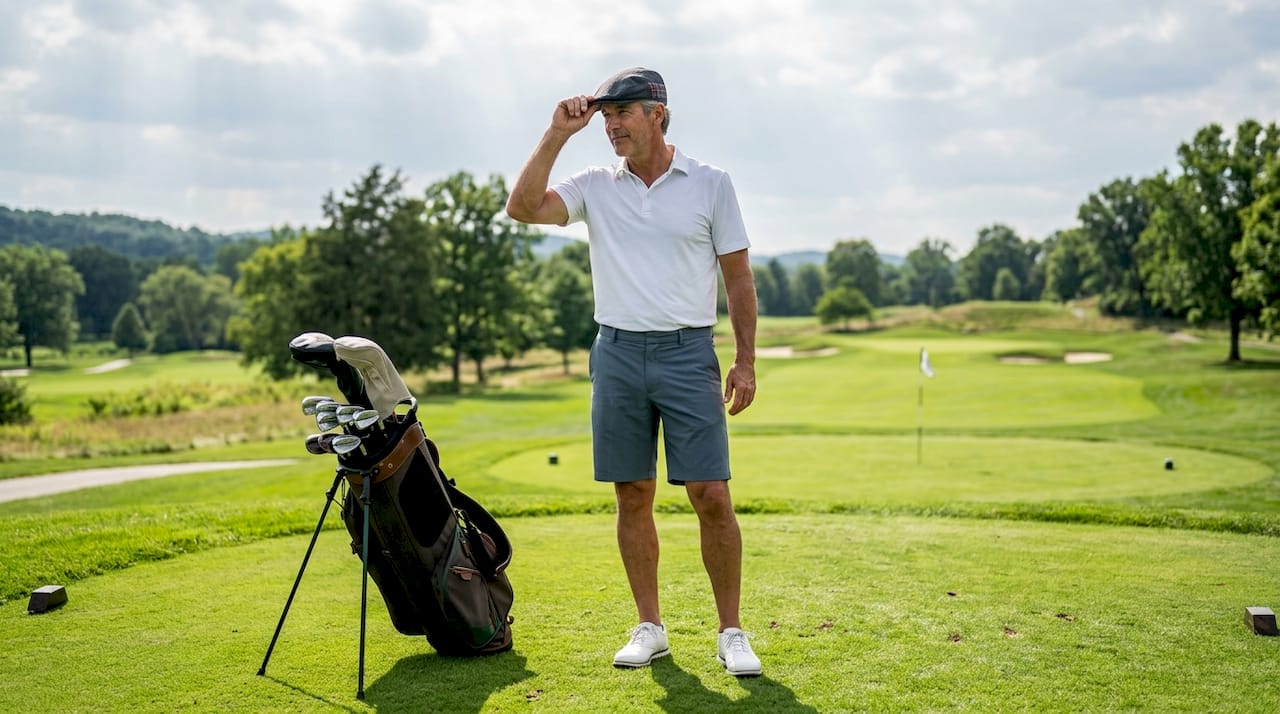 Golfer expressing style on course