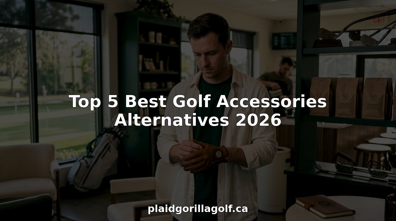 Man examining golf glove in pro shop