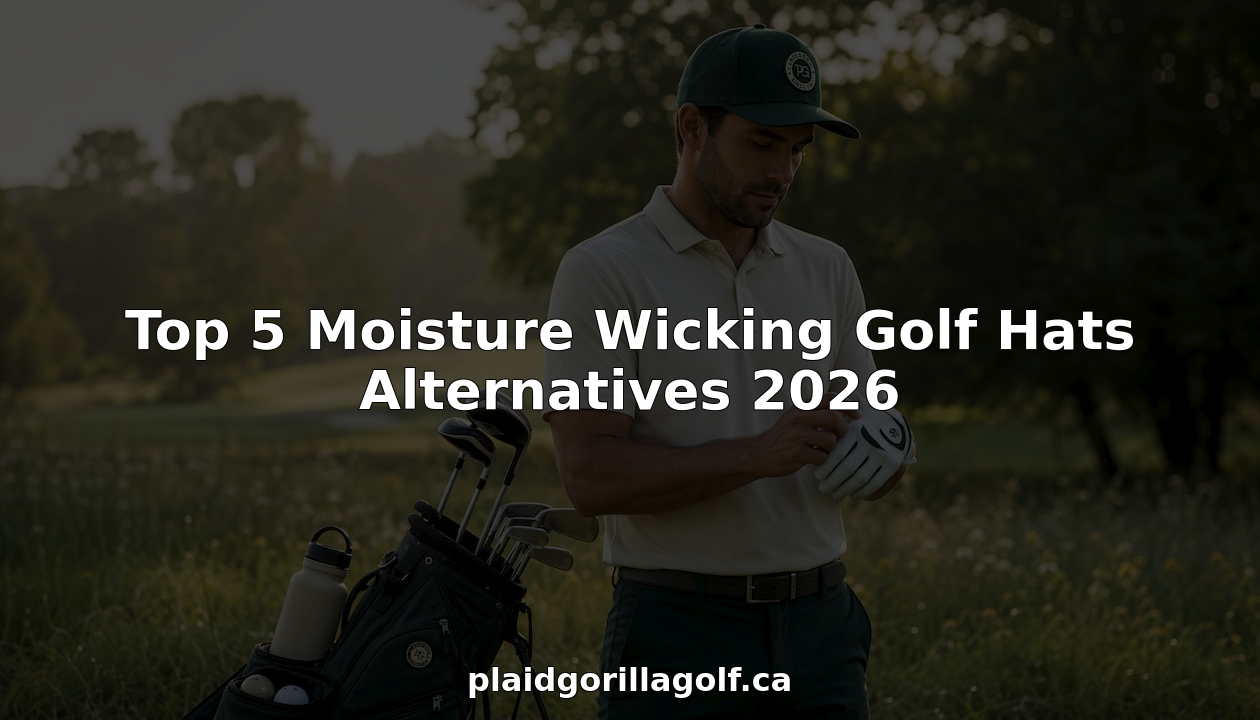 Golfer wearing moisture-wicking golf hat on course