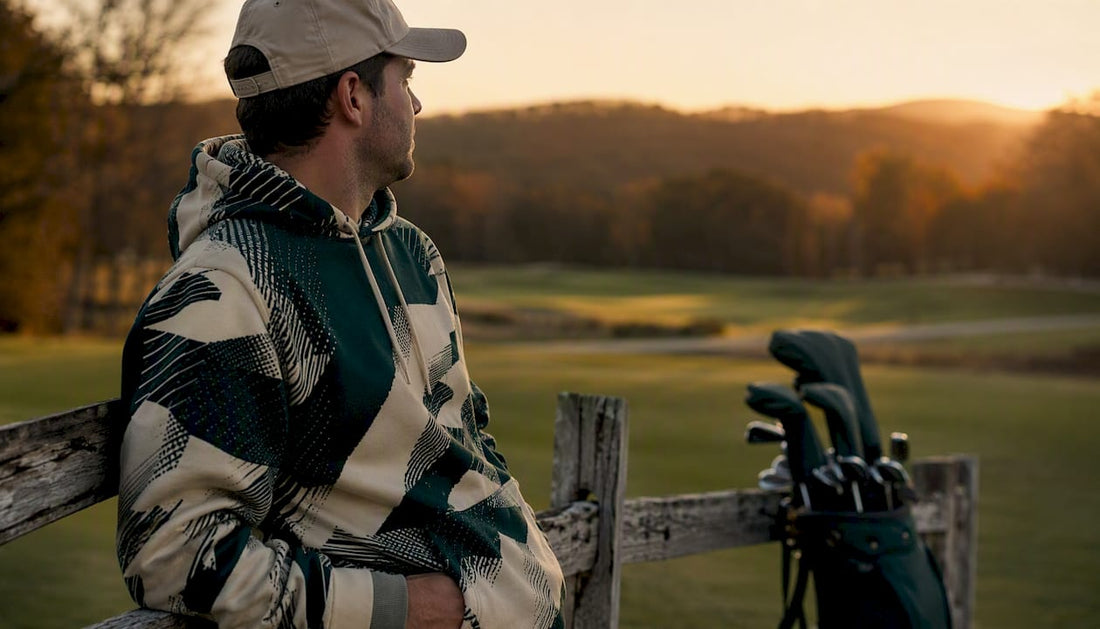 Close-up of golf hoodie fabric durability