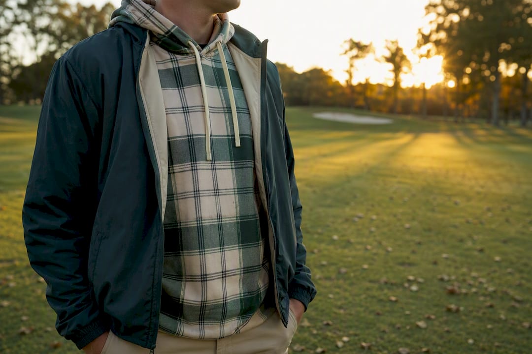Golf hoodie outfit ideas that actually pass the eye test - Plaid Gorilla Golf