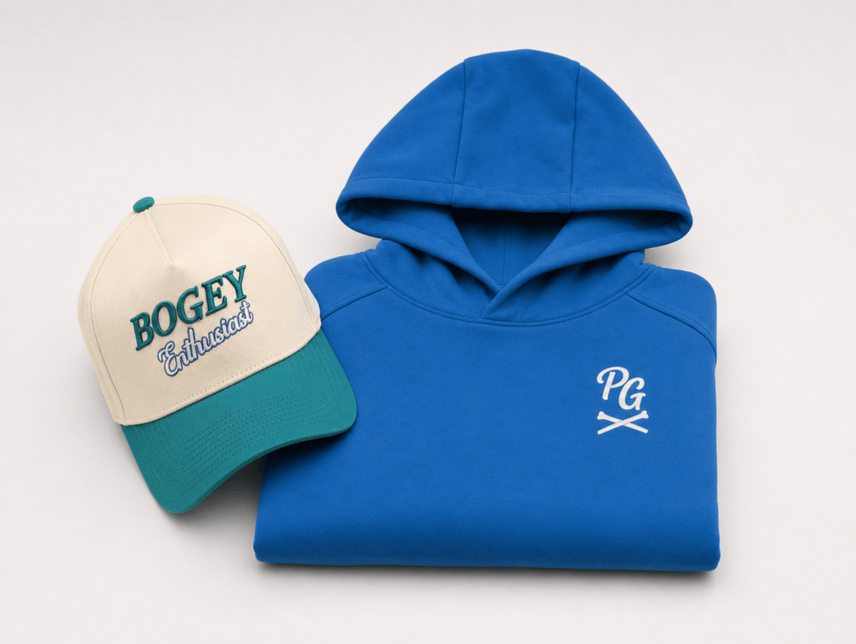The Scramble Set - Bogey Enthusiast hat and Prime hoodie - Plaid Gorilla Golf