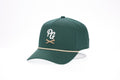 Plaid Gorilla Golf Champagne Tees Rope Hat in Ponderosa Pine — three-quarter view showing PG crossed tees embroidered logo and cream rope detail