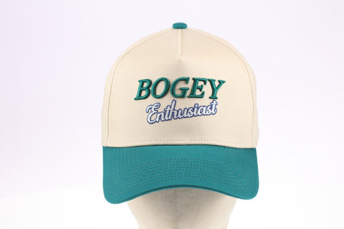 Plaid Gorilla Golf Bogey Enthusiast Snapback in tan and fairway green, embroidered golf hat (sold out) — photo 1 of 6
