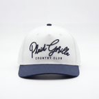 Plaid Gorilla Golf Country Club Snapback in navy and cloud white, structured 5-panel golf hat — photo 1 of 7