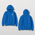 Plaid Gorilla Golf Prime Hoodie in Teal Blue, oversized golf hoodie — front and back flat lay